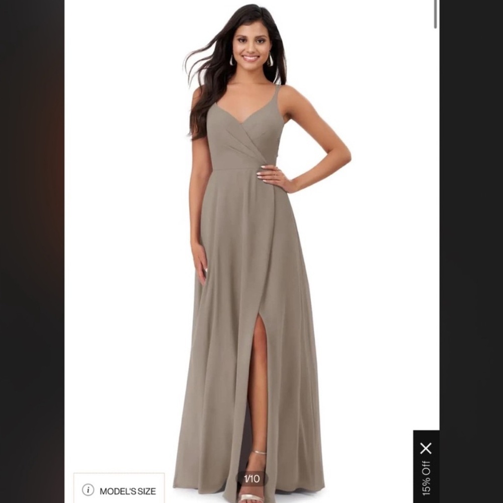 Azazie TAUPE chiffon dress